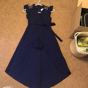 Rare editions navy blue dress! Gorgeous sequins!!